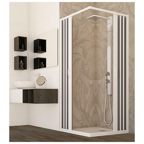 Box doccia angolare a soffietto, misura cm.80x120, riducibile su misura