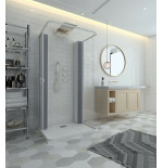 Box doccia 3 lati in pvc a soffietto cm.80x80x80, riducibile su misura