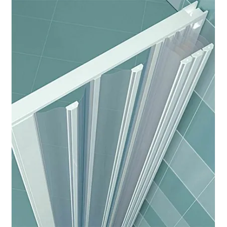 Box doccia 3 lati in pvc a soffietto cm.80x80x80, riducibile su misura