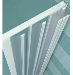 Box doccia 3 lati in pvc a soffietto cm.80x80x80, riducibile su misura