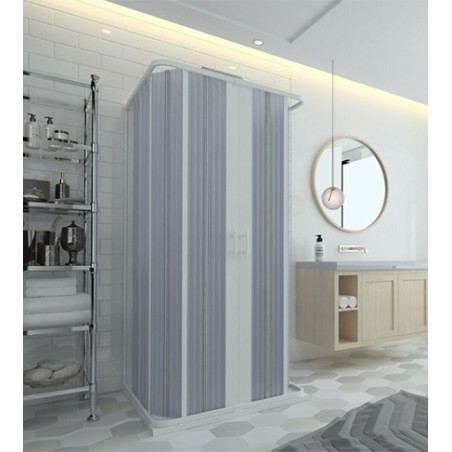 Box doccia 3 lati in pvc a soffietto cm.80x80x80, riducibile su misura