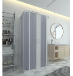 Box doccia 3 lati in pvc a soffietto cm.80x80x80, riducibile su misura