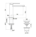Rubinetto miscelatore bagno lavabo e bidet con pilette di scarico, art.8042+8050