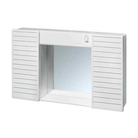 Specchio bagno pensile contenitore 2 ante in PVC cm 58x37x11