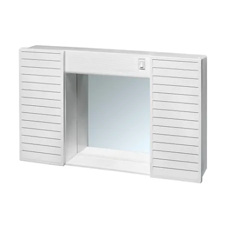 Specchio bagno pensile contenitore 2 ante in PVC cm 58x37x11