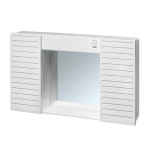 Specchio bagno pensile contenitore 2 ante in PVC cm 58x37x11