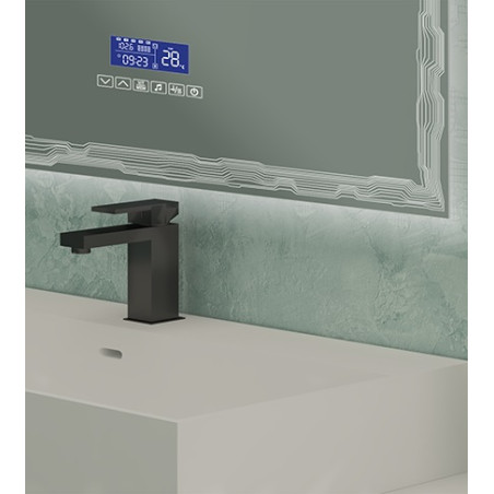 Specchiera specchio cm.90x90x2,8,con illuminazione Led e autoparlanti Bluetooth