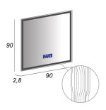 Specchiera specchio cm.90x90x2,8,con illuminazione Led e autoparlanti Bluetooth
