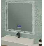 Specchiera specchio cm.90x90x2,8,con illuminazione Led e autoparlanti Bluetooth