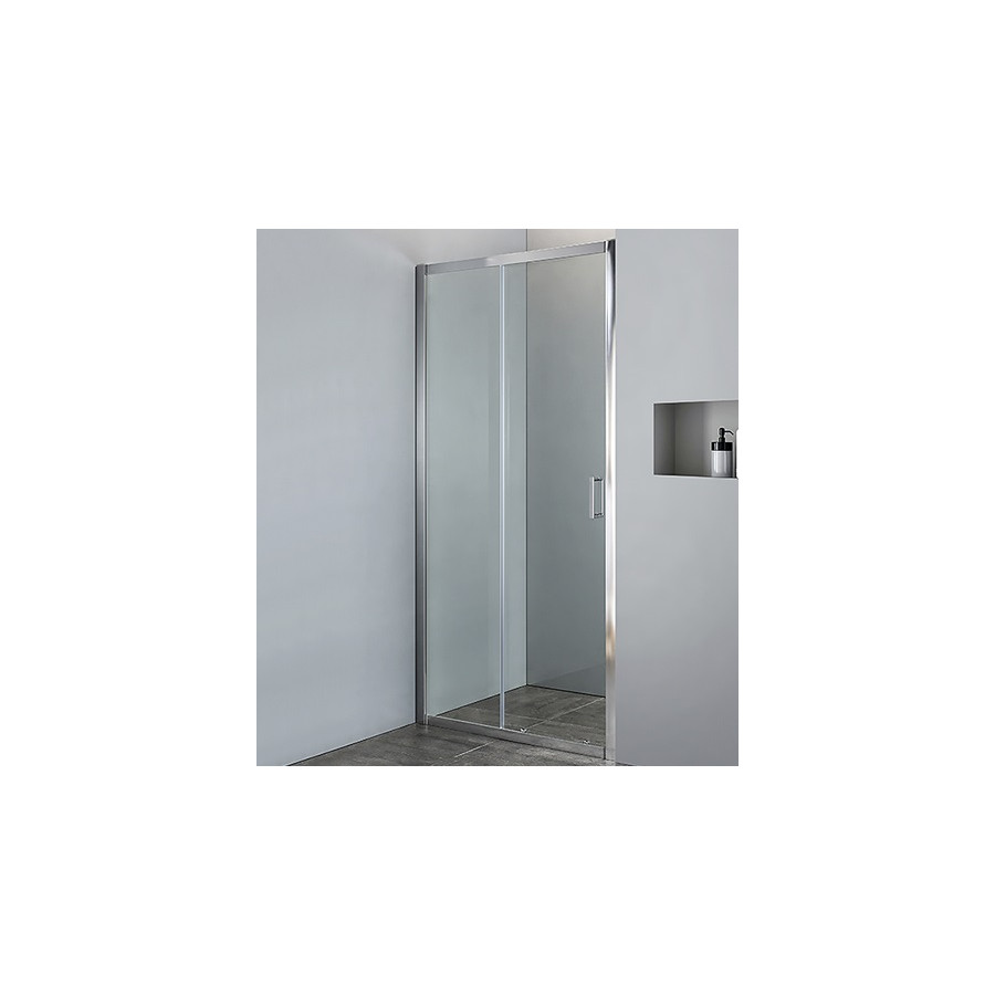 Box doccia porta nicchia 2 ante in cristallo 6mm, apertura scorrevole cm.117-120
