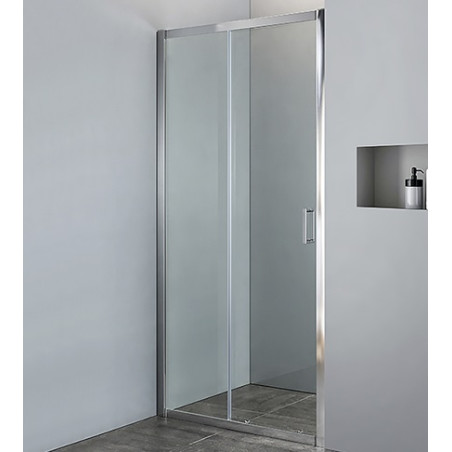 Box doccia porta nicchia 2 ante in cristallo 6mm, apertura scorrevole cm.117-120