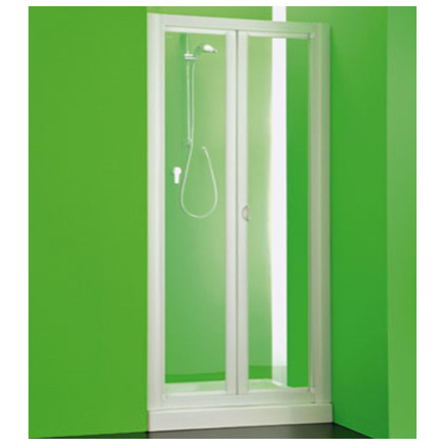 Box porta nicchia doccia, misura cm.90-95, cabina porta a libro due ante colore bianco in pvc