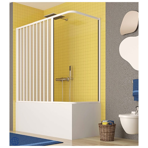 Box parete sopravasca 70 x140 soffietto apertura laterale