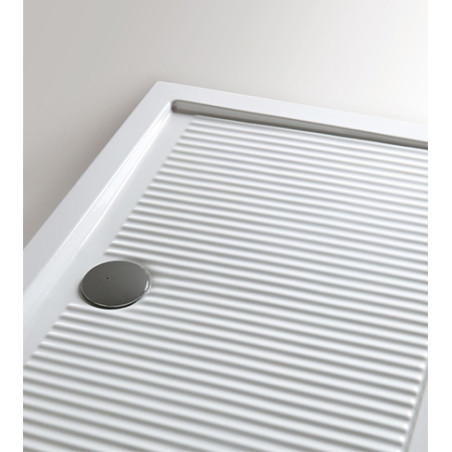 Piatto doccia 80x120 rettangolare in ceramica bianca, modello Ferdy Azzurra