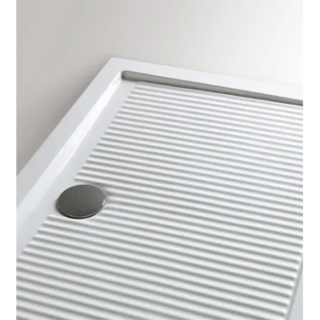 Piatto doccia 80x120 rettangolare in ceramica bianca, modello Ferdy Azzurra