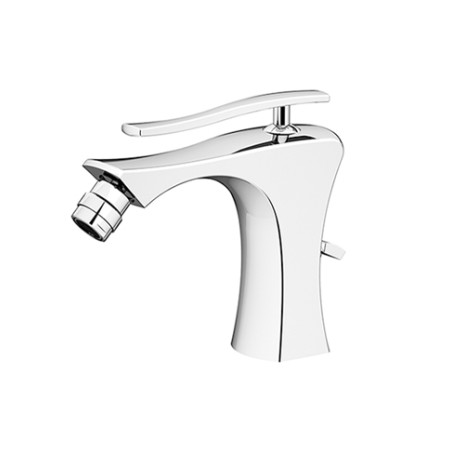 Miscelatore monocomando rubinetto monoforo per bidet con piletta di scarico, Gattoni Icarus, colore cromo