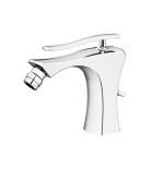 Miscelatore monocomando rubinetto monoforo per bidet con piletta di scarico, Gattoni Icarus, colore cromo