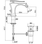 Miscelatore monocomando rubinetto monoforo per bidet con piletta di scarico, Gattoni Icarus, colore cromo