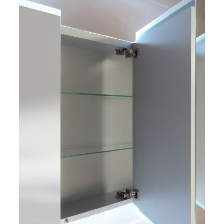 Specchio bagno pensile contenitore 3 ante led cm 95x70x13