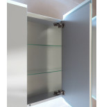 Specchio bagno pensile contenitore 3 ante led cm 95x70x13