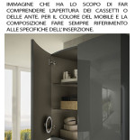 Mobile bagno sospeso Vague bianco, cm 104, specchio a led, lavabo e colonna