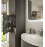 Mobile bagno sospeso Eden rovere scuro, cm 120, con lavabo e colonna a tre ante