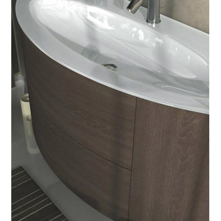 Mobile bagno sospeso Eden rovere scuro, cm 120, con lavabo e specchio led