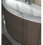 Mobile bagno sospeso Eden rovere scuro, cm 120, con lavabo e specchio led