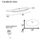 Mobile bagno sospeso Eden grigio talpa, cm 90, specchio a led e lavabo in vetro
