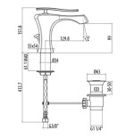 Miscelatore monocomando rubinetto per lavabo con piletta di scarico, Gattoni Icarus, colore cromo