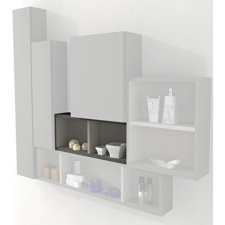 Pensile colonna a giorno 60x12x20 grigio talpa complemento d'arredo antigraffio