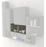 Pensile colonna a giorno 60x12x20 grigio talpa complemento d'arredo antigraffio