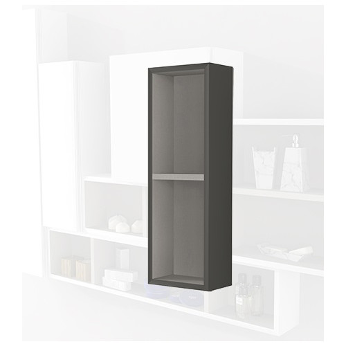 Pensile colonna a giorno 60x12x20 grigio talpa complemento d'arredo antigraffio