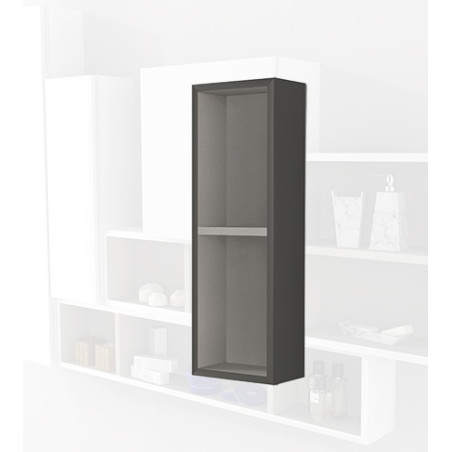 Pensile colonna a giorno 60x12x20 grigio talpa complemento d'arredo antigraffio