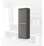 Pensile colonna a giorno 60x12x20 grigio talpa complemento d'arredo antigraffio