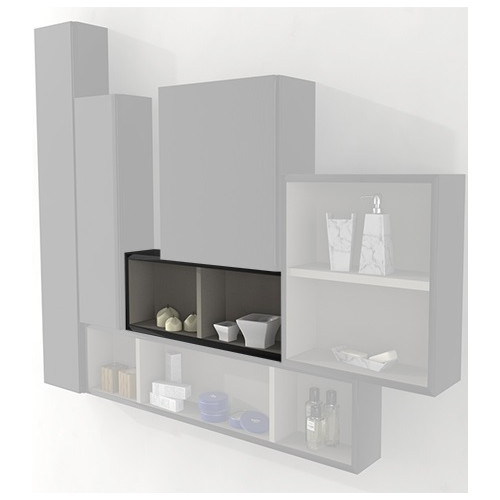 Pensile colonna a giorno 60x12x20 nero lucido complemento d'arredo antigraffio