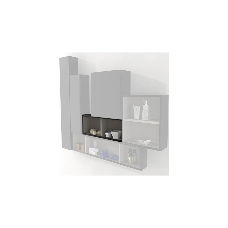 Pensile colonna a giorno 60x12x20 nero lucido complemento d'arredo antigraffio
