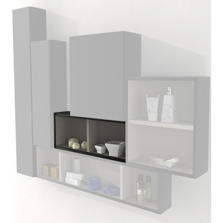 Pensile colonna a giorno 60x12x20 nero lucido complemento d'arredo antigraffio