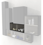Pensile colonna a giorno 60x12x20 nero lucido complemento d'arredo antigraffio