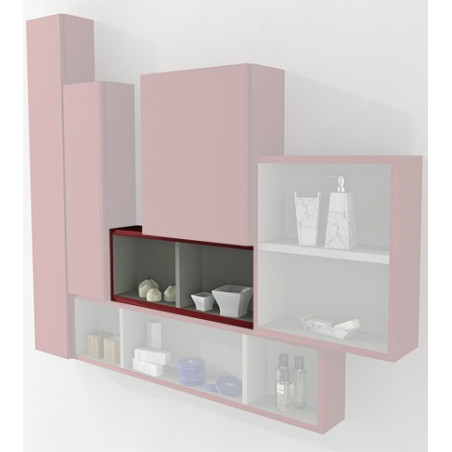 Pensile colonna a giorno 60x12x20 rosso complemento d'arredo antigraffio