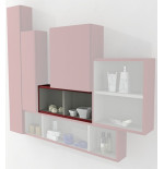 Pensile colonna a giorno 60x12x20 rosso complemento d'arredo antigraffio