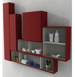 Pensile colonna a giorno 60x12x20 rosso complemento d'arredo antigraffio