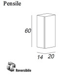 Pensile colonna 60x12x20 bianco lucido complemento d'arredo antigraffio