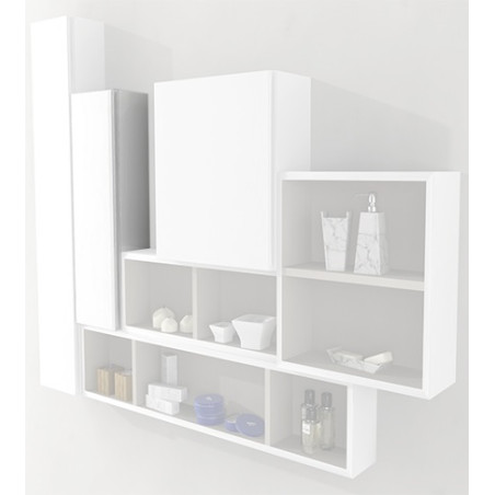 Pensile colonna 60x12x20 bianco lucido complemento d'arredo antigraffio