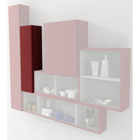 Pensile colonna 60x12x20 rosso complemento d'arredo antigraffio