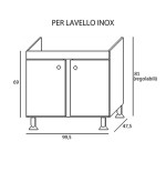 Mobile sottolavello 2 ante completo di lavello inox cm.100 e miscelatore Paini