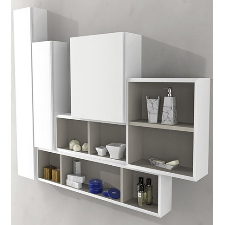 Pensile colonna a giorno 20x100x12 bianco lucido complemento arredo antigraffio