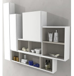 Pensile colonna a giorno 20x100x12 bianco lucido complemento arredo antigraffio