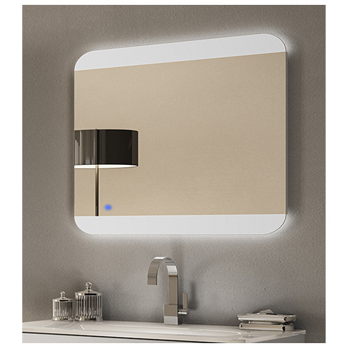 Specchiera specchio bagno filo lucido, retroilluminato a led, accensione con sensore touch, misura cm.70x100