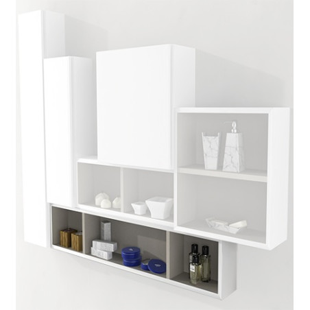 Pensile colonna a giorno 20x100x12 bianco lucido complemento arredo antigraffio